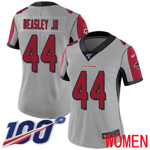 Atlanta Falcons Limited Silver Women Vic Beasley Jersey NFL Football #44 100th Season Inverted Legend